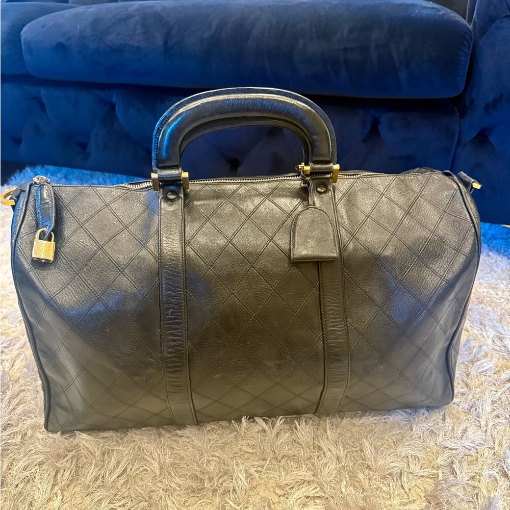 CHANEL LAMBSKIN BOSTON DUFFLE BAG